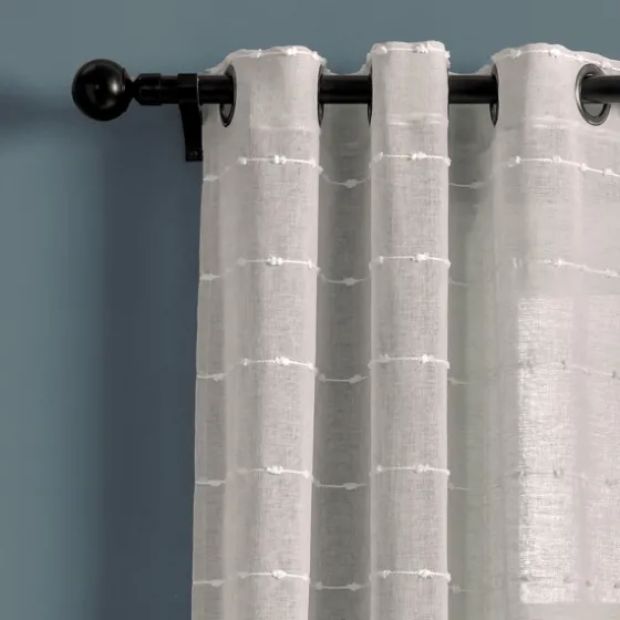Sheer Textured Curtain Panel Set, 84 In.-Kirkland's Home Clearance
