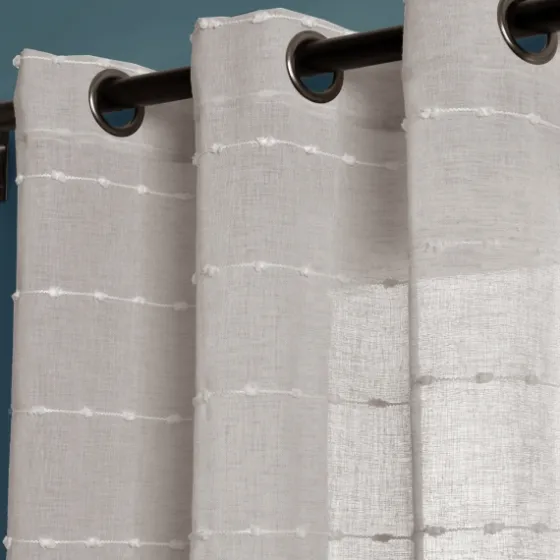 Sheer Textured Curtain Panel Set, 84 In.-Kirkland's Home Clearance