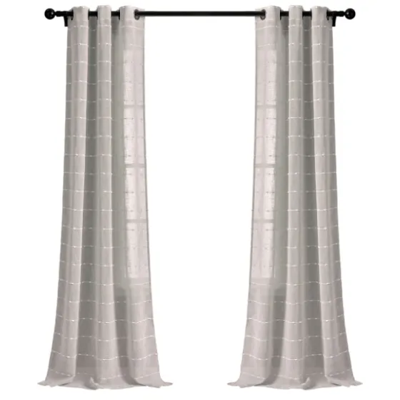 Sheer Textured Curtain Panel Set, 84 In.-Kirkland's Home Clearance