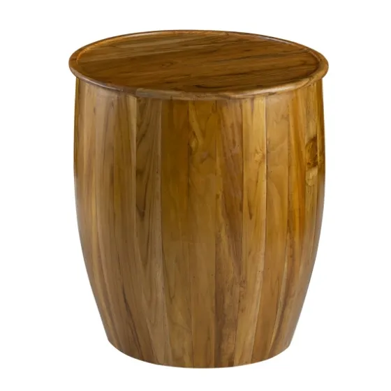 Sheesham And Mango Wood Drum Accent Table-Kirkland's Home Shop