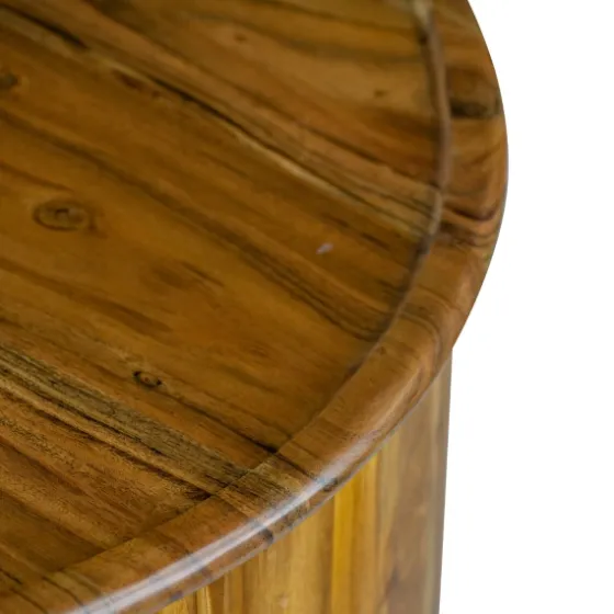 Sheesham And Mango Wood Drum Accent Table-Kirkland's Home Shop