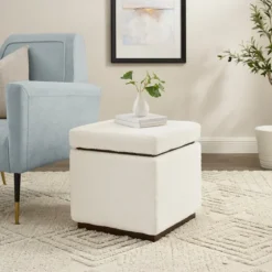 Sherpa Cube Storage Ottoman-Kirkland's Home Fashion