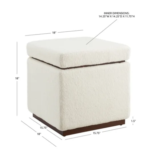 Sherpa Cube Storage Ottoman-Kirkland's Home Fashion
