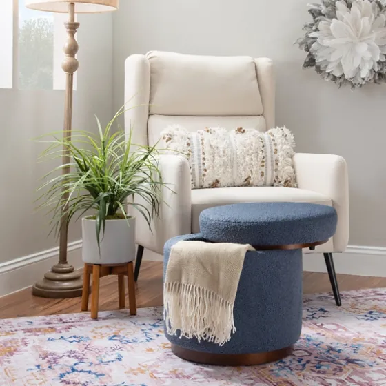 Sherpa Upholstered Storage Ottoman-Kirkland's Home Flash Sale