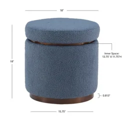 Sherpa Upholstered Storage Ottoman-Kirkland's Home Flash Sale
