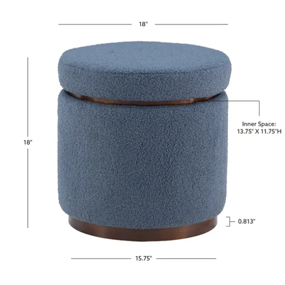 Sherpa Upholstered Storage Ottoman-Kirkland's Home Flash Sale