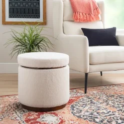 Sherpa Upholstered Storage Ottoman-Kirkland's Home Cheap