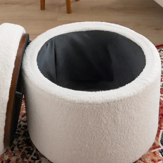 Sherpa Upholstered Storage Ottoman-Kirkland's Home Cheap