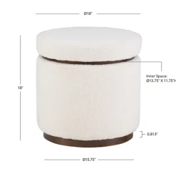 Sherpa Upholstered Storage Ottoman-Kirkland's Home Cheap