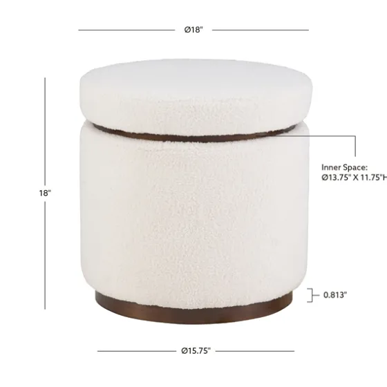 Sherpa Upholstered Storage Ottoman-Kirkland's Home Cheap