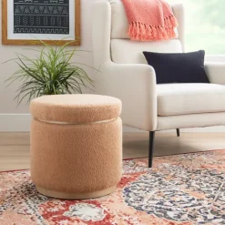 Sherpa Upholstered Storage Ottoman-Kirkland's Home Online