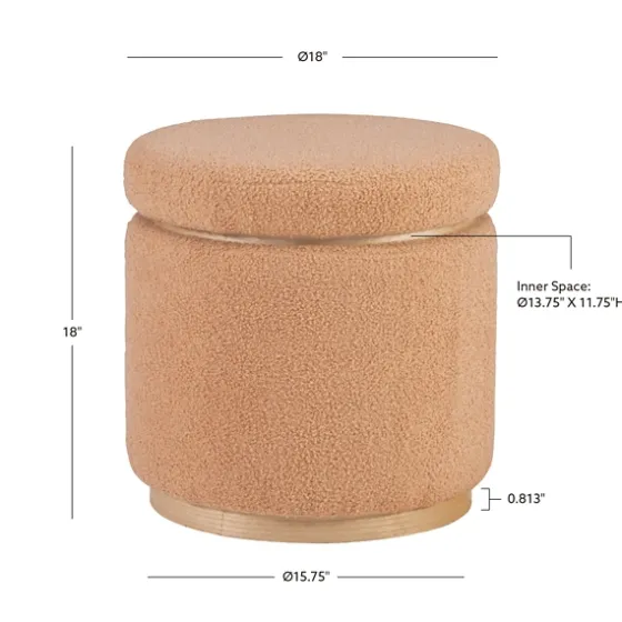 Sherpa Upholstered Storage Ottoman-Kirkland's Home Online