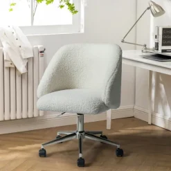 Sherpa Upholstered Swivel Office Chair-Kirkland's Home Outlet