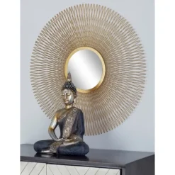 Shining Golden Sunburst 3-Pc. Wall Mirror Set-Kirkland's Home New
