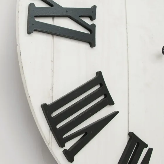 Shiplap Whitewashed Wooden Wall Clock-Kirkland's Home Online