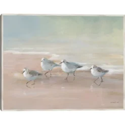 Shorebirds On The Sand Framed Canvas Art Print-Kirkland's Home Clearance