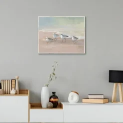 Shorebirds On The Sand Framed Canvas Art Print-Kirkland's Home Clearance