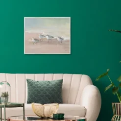 Shorebirds On The Sand Framed Canvas Art Print-Kirkland's Home Clearance
