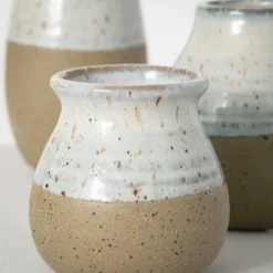 Short Terracotta Two-Tone Speckled Vases, Set Of 3-Kirkland's Home Hot