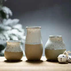 Short Terracotta Two-Tone Speckled Vases, Set Of 3-Kirkland's Home Hot