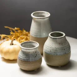 Short Terracotta Two-Tone Speckled Vases, Set Of 3-Kirkland's Home Hot