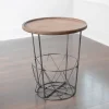 Side Table With Metal Wire Basket-Kirkland's Home New