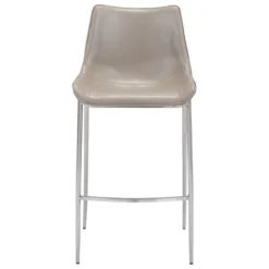 Silver & Beige Faux Leather Bar Stools, Set Of 2-Kirkland's Home Cheap