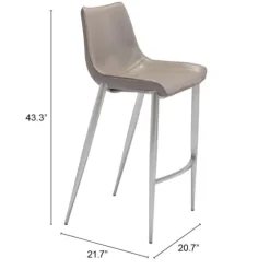 Silver & Beige Faux Leather Bar Stools, Set Of 2-Kirkland's Home Cheap