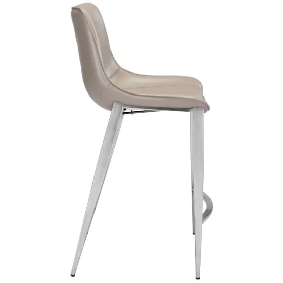 Silver & Beige Leather Counter Stools, Set Of 2-Kirkland's Home New