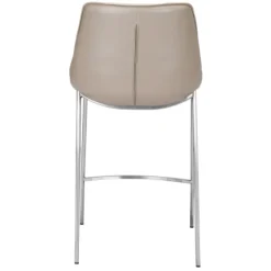 Silver & Beige Leather Counter Stools, Set Of 2-Kirkland's Home New
