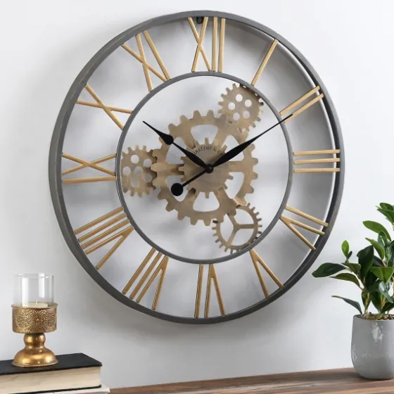 Silver And Gold Benton Gears Wall Clock-Kirkland's Home Best Sale