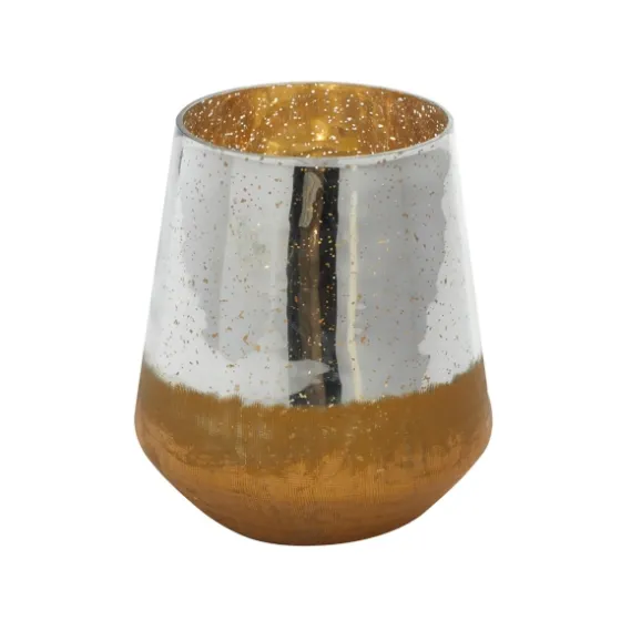 Silver And Gold Pillar Candle Holder, 7 In.-Kirkland's Home Clearance