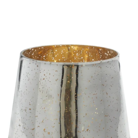 Silver And Gold Pillar Candle Holder, 7 In.-Kirkland's Home Clearance