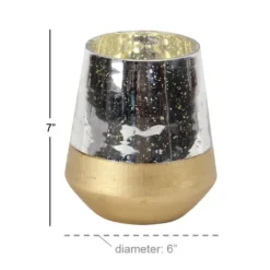Silver And Gold Pillar Candle Holder, 7 In.-Kirkland's Home Clearance