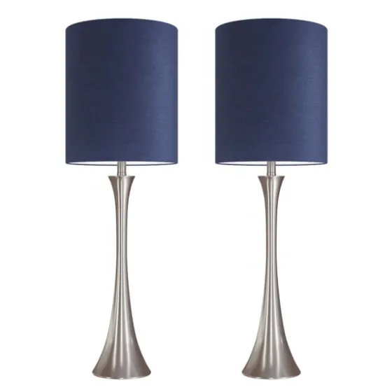 Silver And Tapered Table Lamps, Set Of 2-Kirkland's Home Cheap