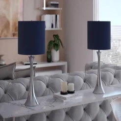 Silver And Tapered Table Lamps, Set Of 2-Kirkland's Home Cheap