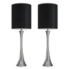 Silver And Tapered Table Lamps, Set Of 2-Kirkland's Home Cheap