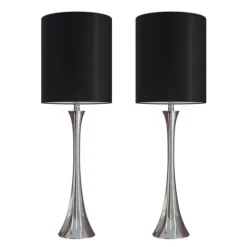 Silver And Tapered Table Lamps, Set Of 2-Kirkland's Home Cheap