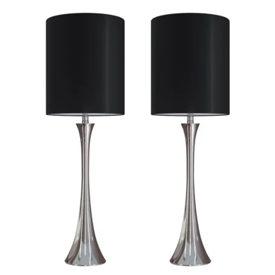 Silver And Tapered Table Lamps, Set Of 2-Kirkland's Home Cheap