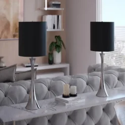 Silver And Tapered Table Lamps, Set Of 2-Kirkland's Home Cheap