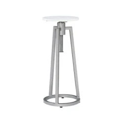 Silver And White Marble Adjustable Drink Table-Kirkland's Home Cheap