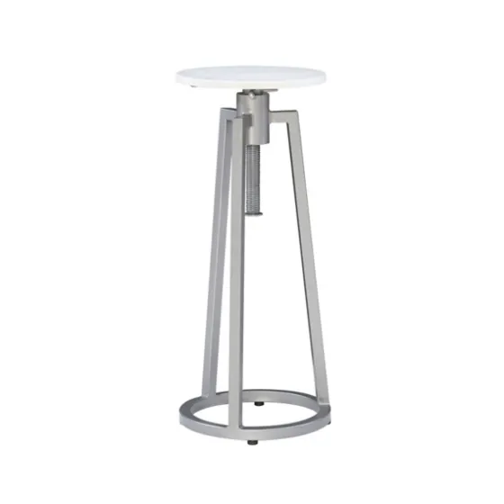 Silver And White Marble Adjustable Drink Table-Kirkland's Home Cheap