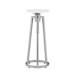 Silver And White Marble Adjustable Drink Table-Kirkland's Home Cheap