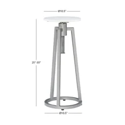 Silver And White Marble Adjustable Drink Table-Kirkland's Home Cheap