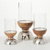 Silver And Wood Pillar Candle Holders, Set Of 3-Kirkland's Home Store