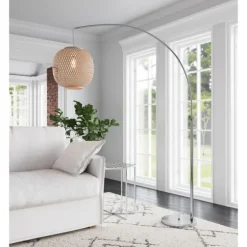 Silver Arch Woven Shade Floor Lamp-Kirkland's Home Outlet