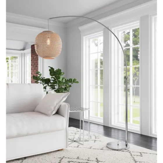 Silver Arch Woven Shade Floor Lamp-Kirkland's Home Outlet