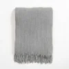 Silver Blue Chenille Ribbed Throw-Kirkland's Home Flash Sale
