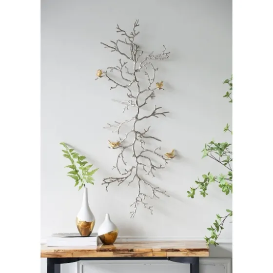 Silver Branches And Birds Metal Wall Plaque-Kirkland's Home Outlet