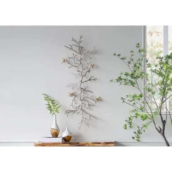 Silver Branches And Birds Metal Wall Plaque-Kirkland's Home Outlet